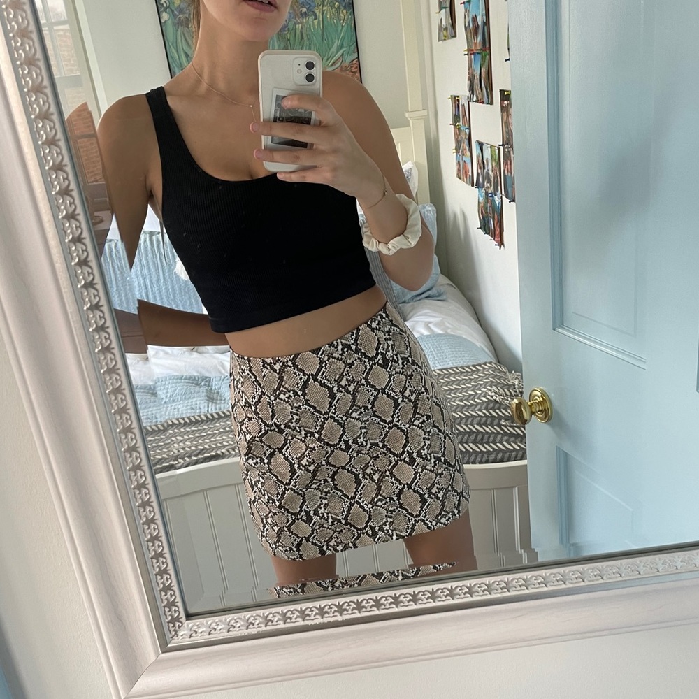 Snakeskin Mini Skirt